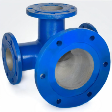 Тройник с пожарной подставкой фланцевый ППТФ Ду 350-150 ВЧШГ с ЦПП цинк+AL ГОСТ ISO 2531-2012