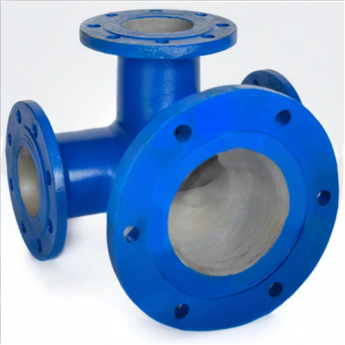 Тройник с пожарной подставкой фланцевый ППТФ Ду 300-200 (L=600-300) ВЧШГ с ЦПП цинк+AL ГОСТ ISO 2531-2012 в Хабаровске