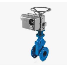 Задвижка чугунная фланцевая с электроприводом ГЗ-А.100/24 400В и обрезиненным клином Rushwork 115 100 мм