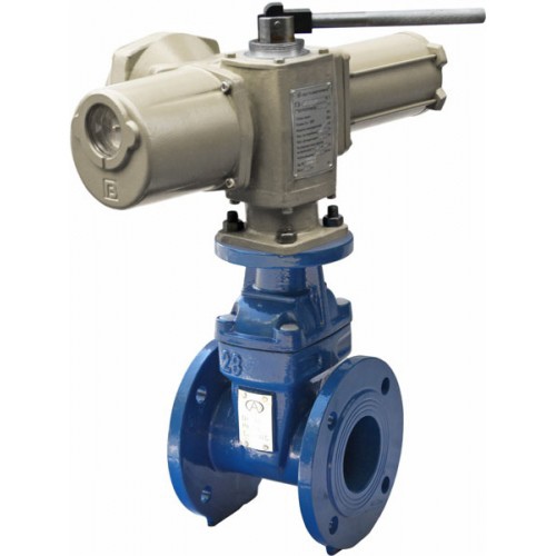 Задвижка чугунная с электроприводом ГЗ 380В и выдвижным шпинделем 30ч906бр 80х210 мм в Хабаровске